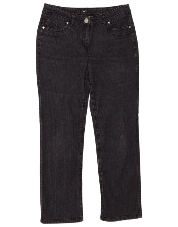 M&Co Womens Straight Jeans UK 14 Large W34 L27 Black