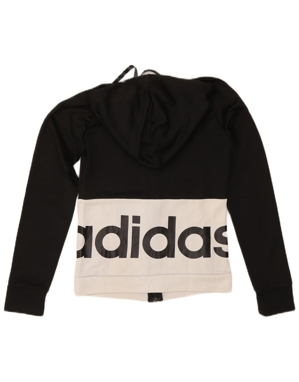 Adidas Damen Graphic Zip Hoodie Pullover UK 4/6 XS Schwarz Colourblock