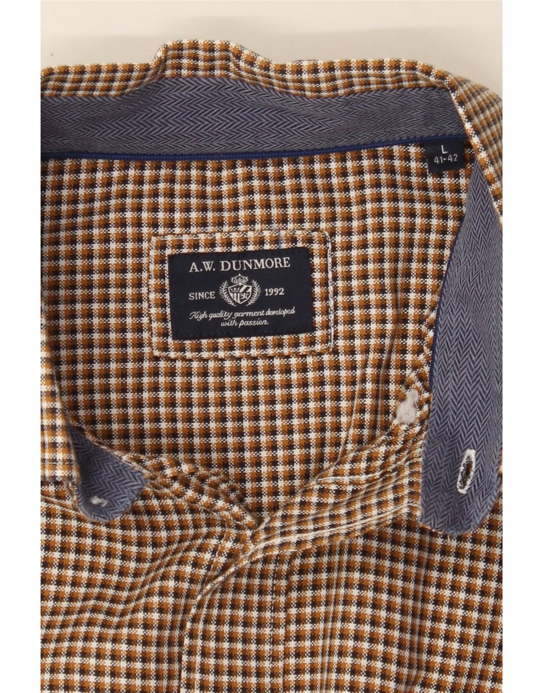 A.W.DUNMORE Mens Flannel Shirt Size 41/42 Large Brown Check Vintage A.W.Dunmore and Second-Hand A.W.Dunmore from Messina Hembry 