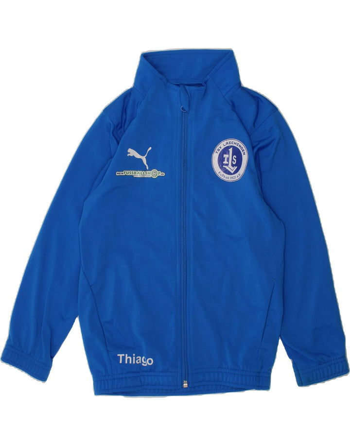 PUMA Boys Graphic Tracksuit Top Jacket 7-8 Years Blue Polyester Vintage Puma and Second-Hand Puma from Messina Hembry 