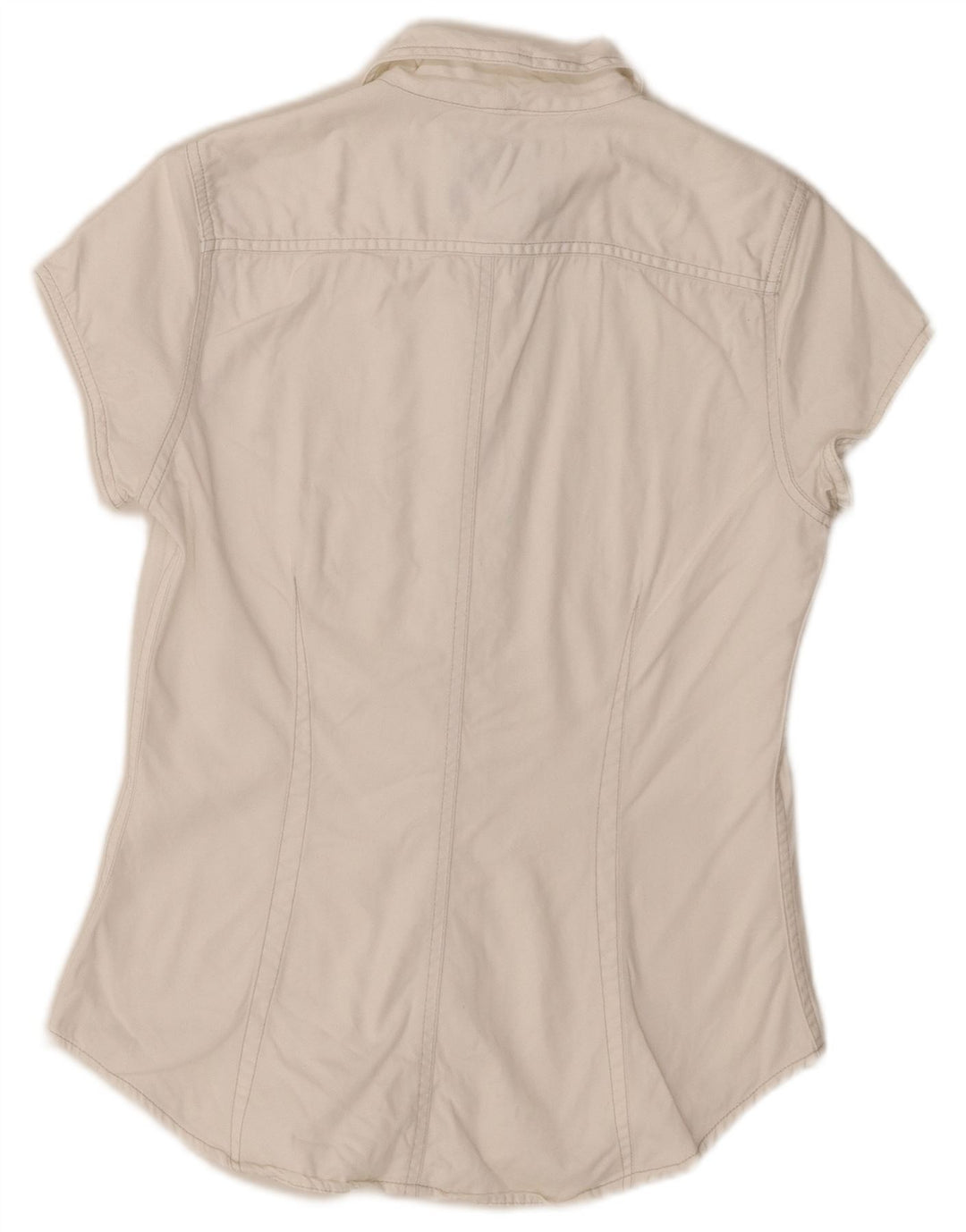Levi's Womens Short Sleeve Denim Shirt UK 12 Medium White Cotton