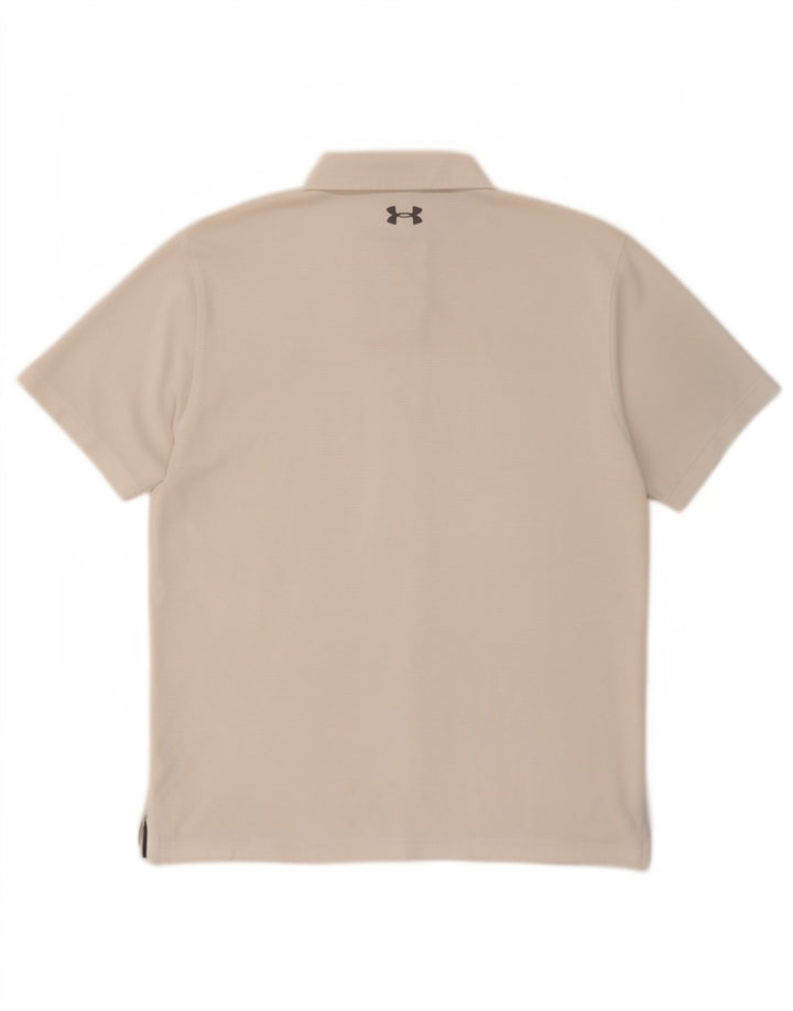 Under Armour Mens Polo Shirt Large White Polyester Sports