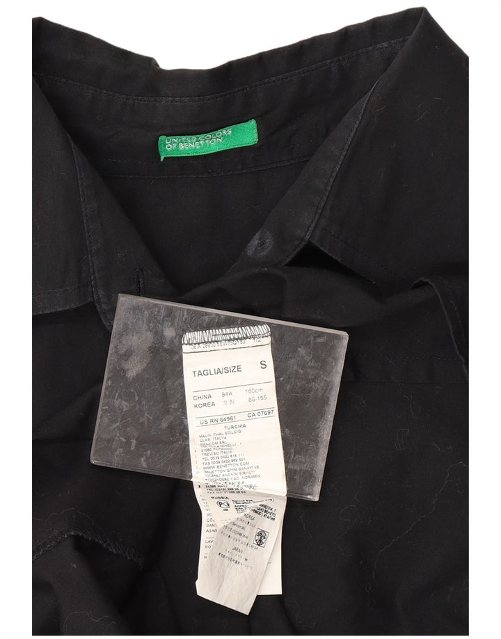BENETTON Womens Shirt UK 10 Small Black Cotton