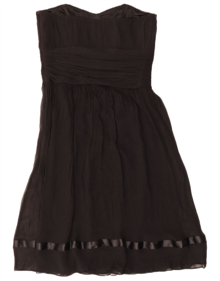 Ted Baker Womens Strapless Dress Size 4 Large Black Silk