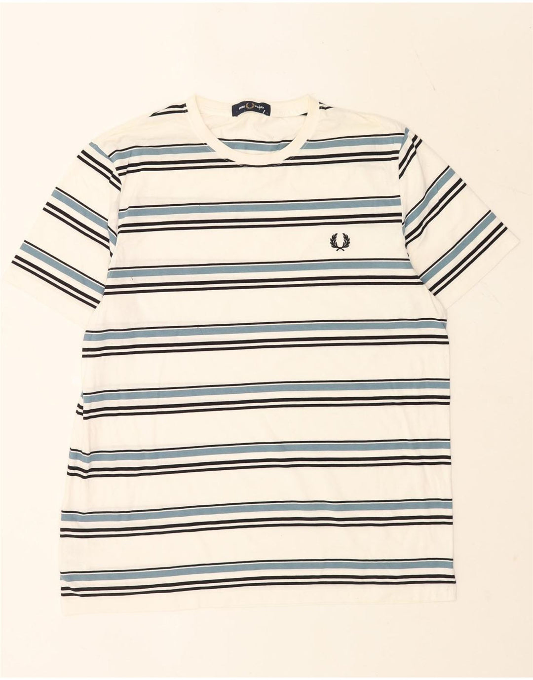 T-shirt da uomo Fred Perry Top grande in cotone a righe bianche