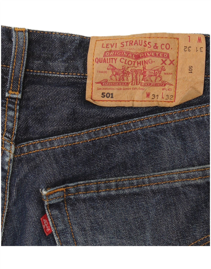 Levi's Womens 501 Straight Jeans W31 L32 Navy Blue