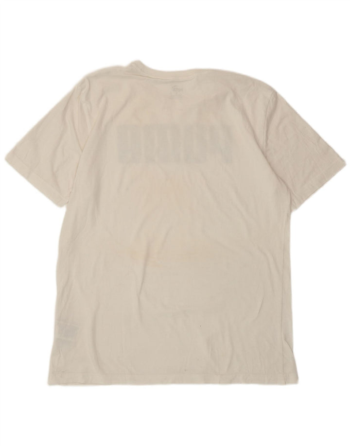 PUMA Herre grafisk T-shirt Top Medium Hvid Bomuld