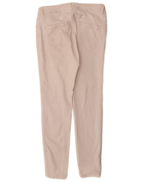 Zara Dame Slim Jeans EU 40 Medium W30 L28 Hvid Bomuld
