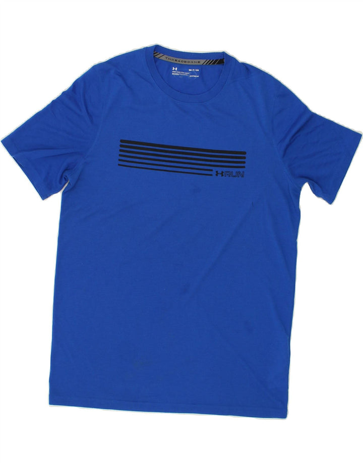UNDER ARMOUR Mens Heat Gear T-Shirt Top Small Blue Polyester Vintage Under Armour and Second-Hand Under Armour from Messina Hembry 