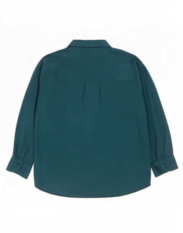 Zara Blusa camisera extragrande con manga 3/4 para mujer UK 6 XS Viscosa verde