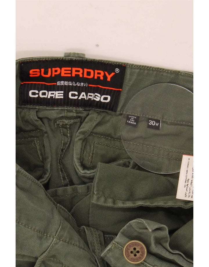 Superdry Mens Cargo Shorts W30 Medium Green Cotton