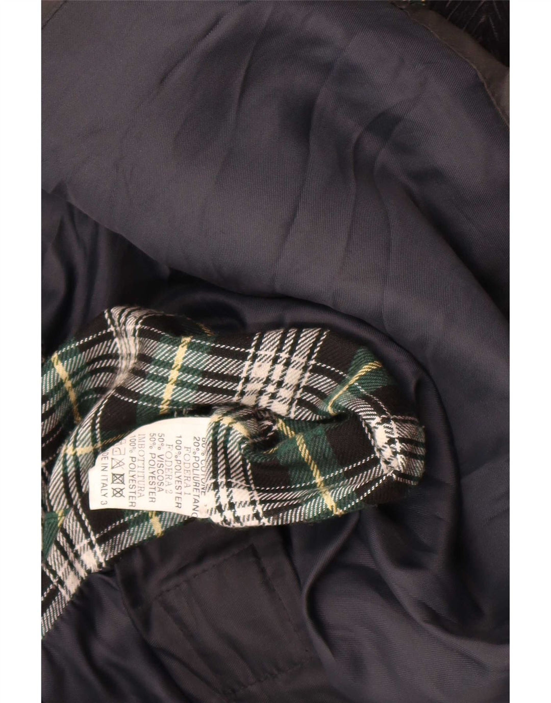 Giacca vintage in cotone cerato da uomo UK 38 medio nero