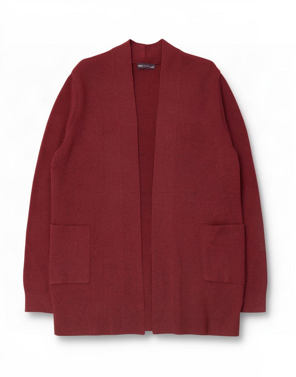 Marks & Spencer Pull cardigan ouvert long pour femme UK 18 XL Bordeaux