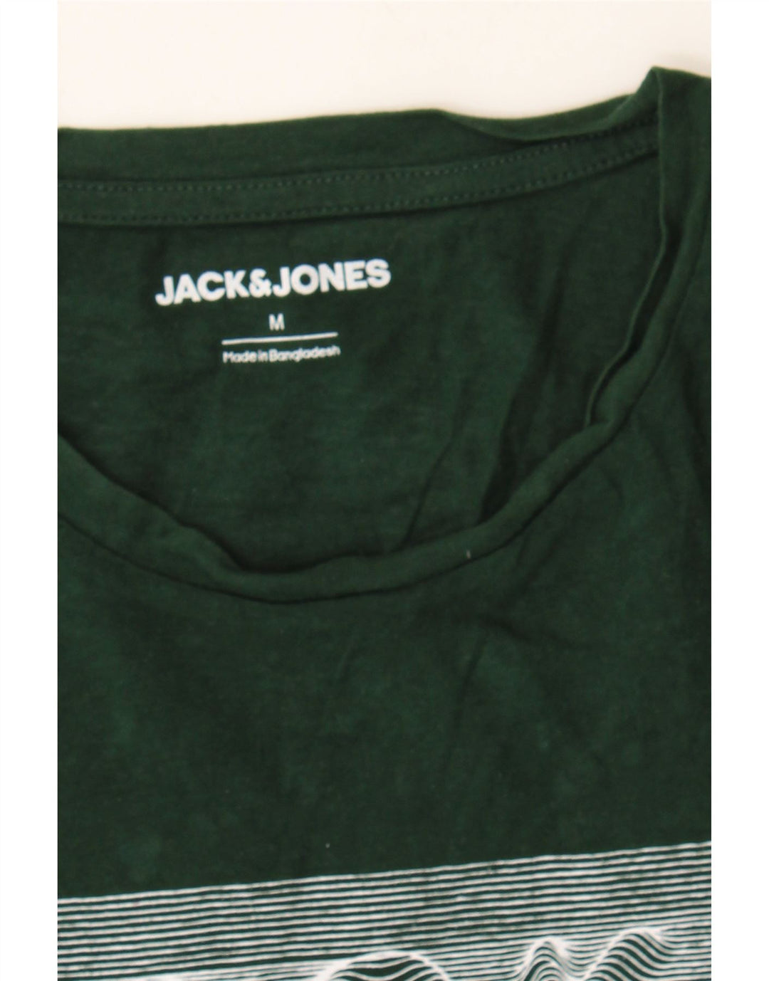 JACK & JONES Mens Graphic T-Shirt Top Medium Green Cotton Vintage Jack & Jones and Second-Hand Jack & Jones from Messina Hembry 