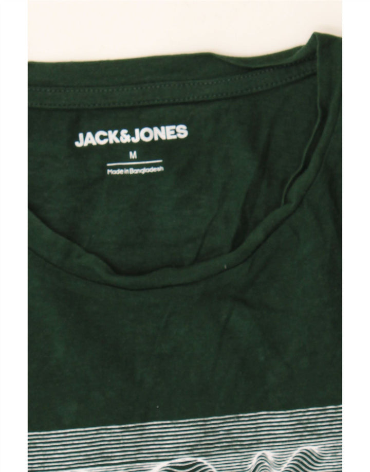 JACK & JONES Mens Graphic T-Shirt Top Medium Green Cotton Vintage Jack & Jones and Second-Hand Jack & Jones from Messina Hembry 