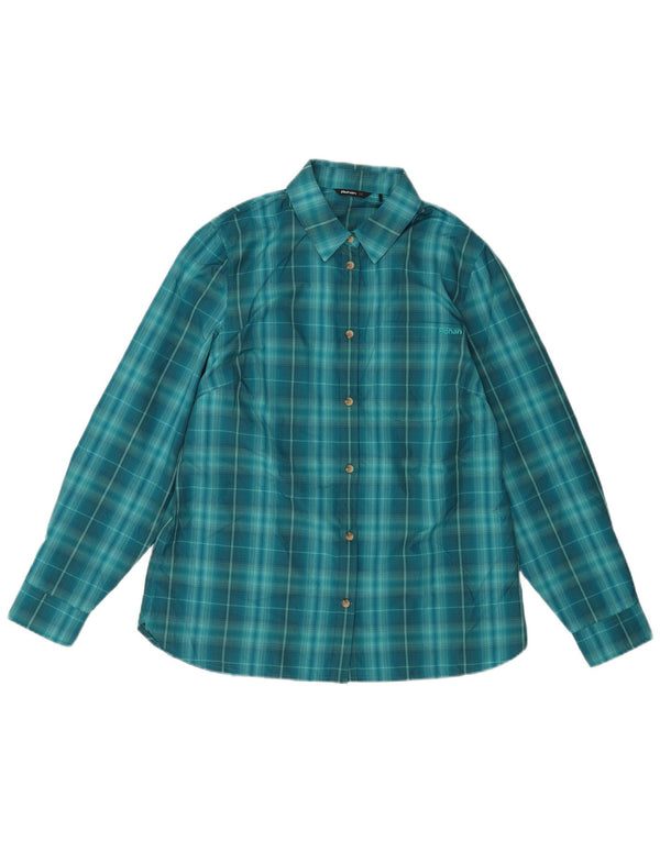 Rohan Womens Shirt UK 12 Medium Blue Check Polyester