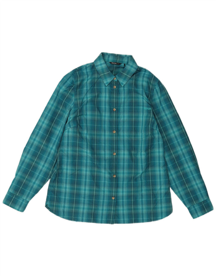 Rohan Womens Shirt UK 12 Medium Blue Check Polyester