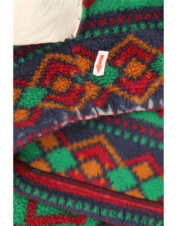 Vintage Mens Fleece Jacket UK 42 XL Multicoloured Geometric