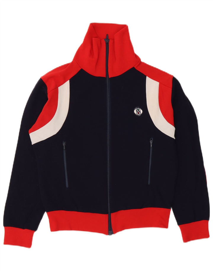 Vintage træningsdragt til mænd Top jakke 2XS Marineblå Colourblock Polyamid