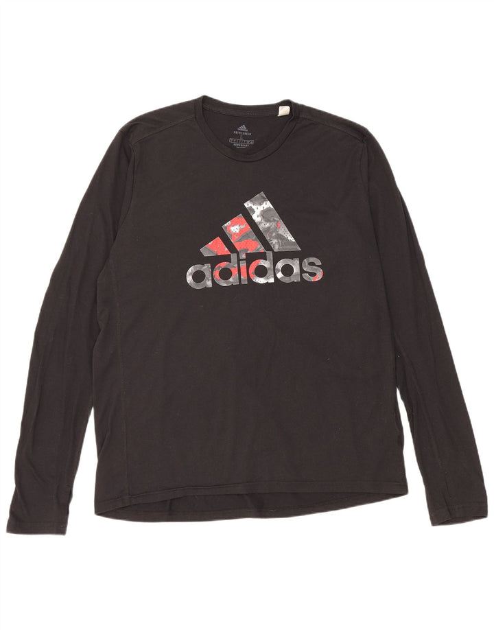 Adidas Aeroready Graphic Top da uomo manica lunga grande poliestere nero