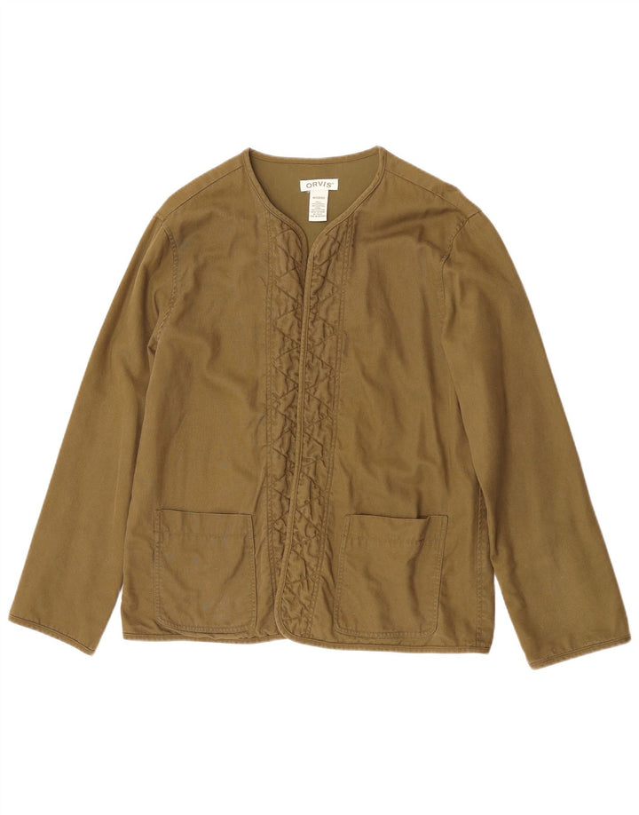 Offene Blazerjacke für Damen von Orvis, US 10/12, mittlere Khaki-Viskose