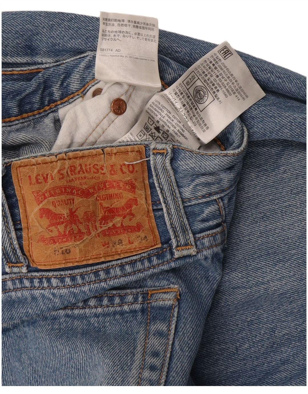 Levi's Mens 516 Straight Jeans W28 L34 Blue Cotton