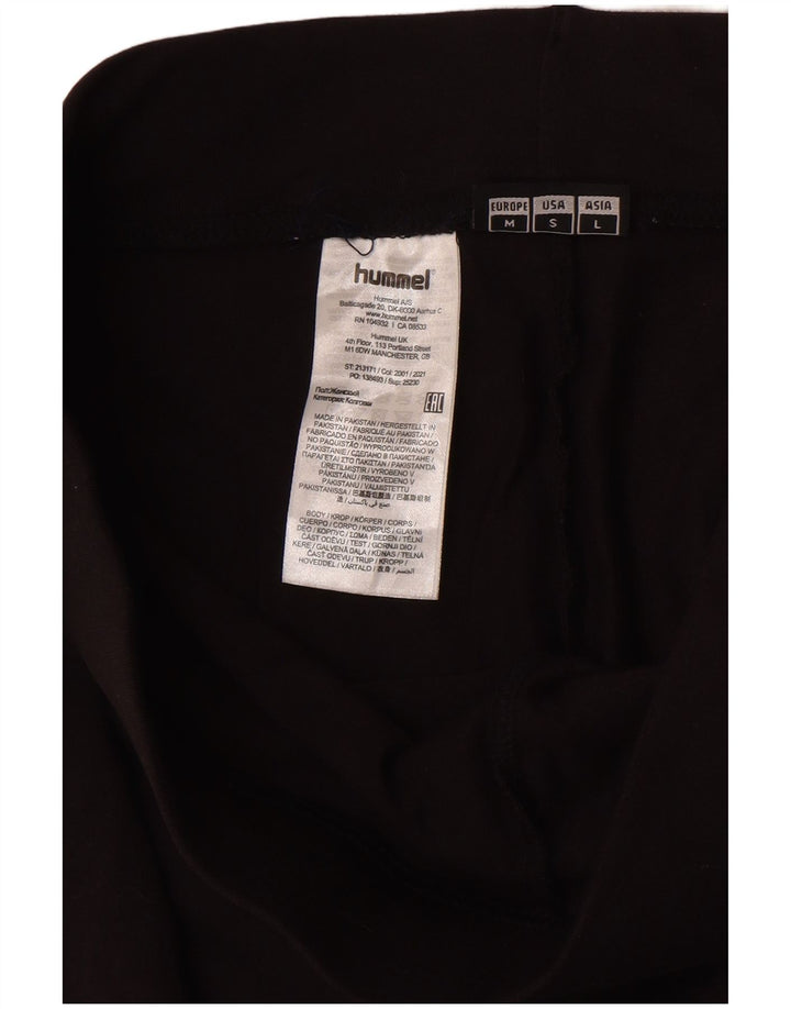Hummel Womens Graphic Leggings UK 14 Medium Black Colourblock Cotton
