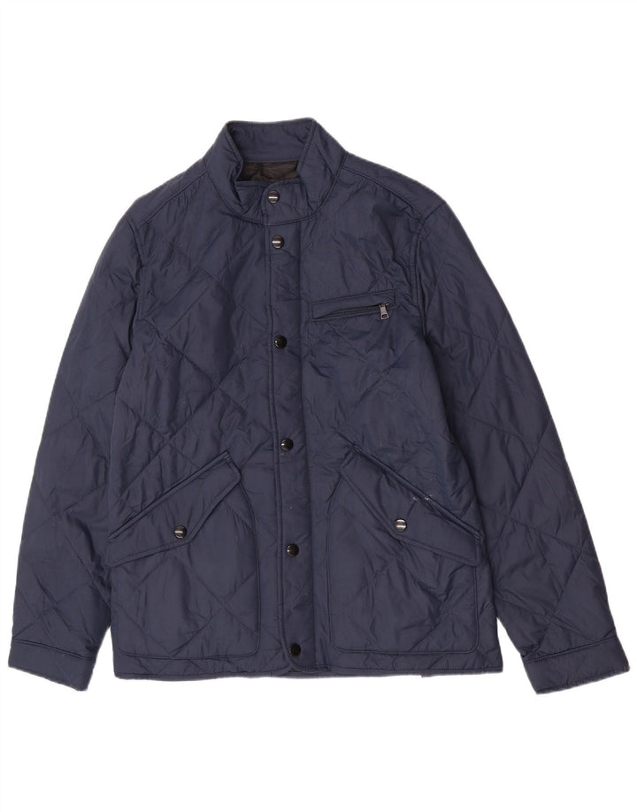 Marks & Spencer Herre quiltet jakke UK 38 Medium Navy Blue Polyester