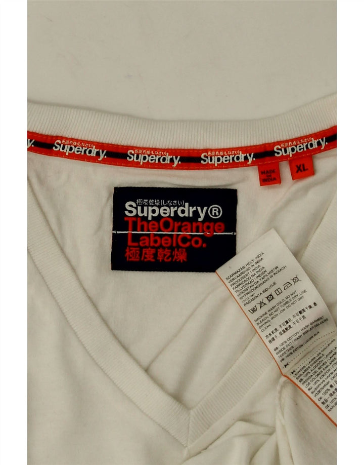 Superdry Mens T-Shirt Top XL White Cotton