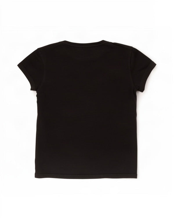 Adidas Dame Climalite Grafisk T-Shirt Top UK 8/10 Small Black Bomuld