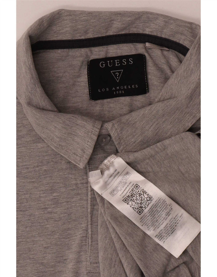 Guess Mens Polo Shirt UK 42 Large Grey Cotton
