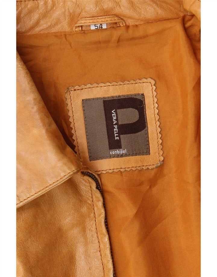 Conbipel Mens Leather Jacket IT 54 XL Beige Leather
