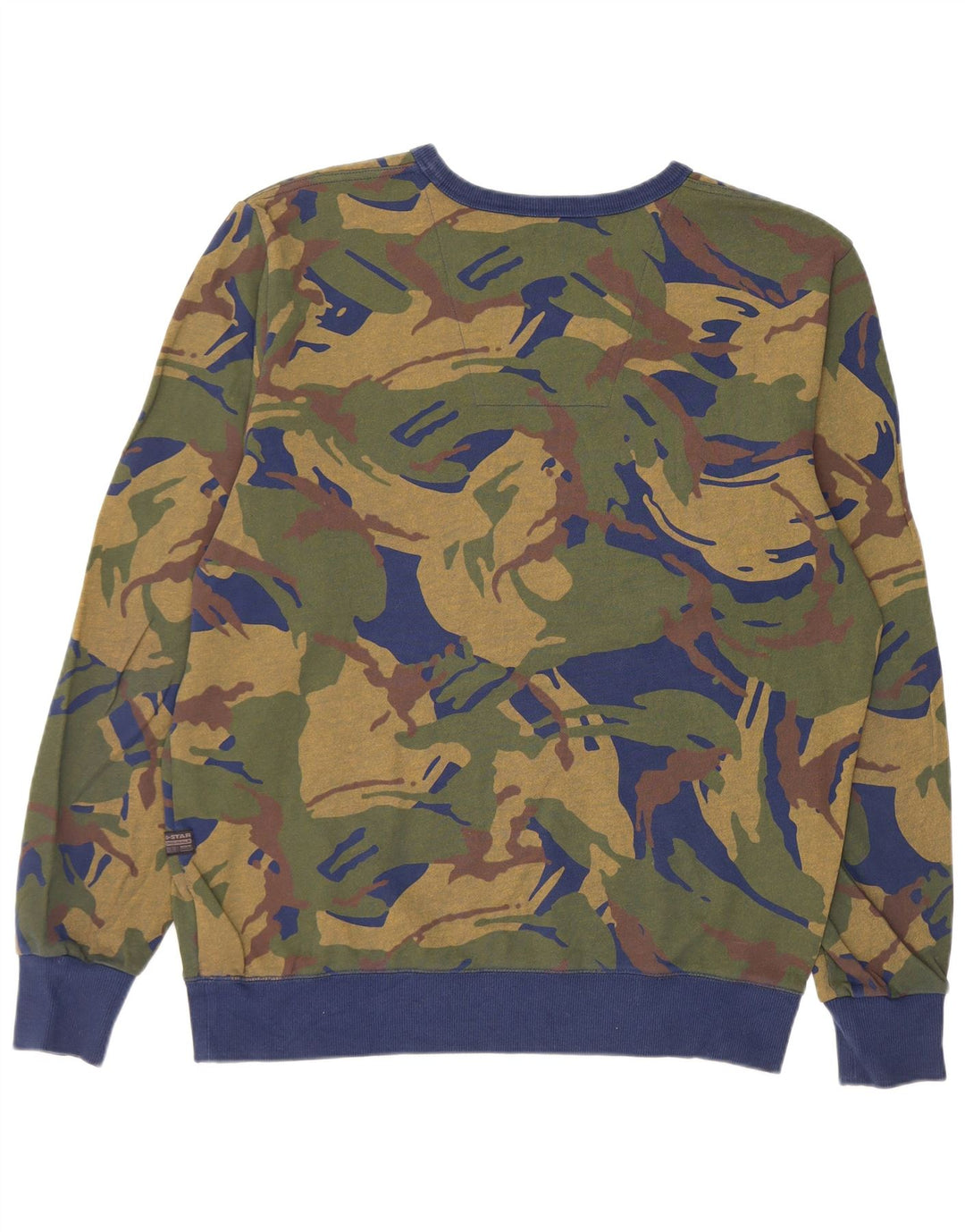 G-Star Mens Graphic Regular Fit Sweatshirt Jumper Large Green Camouflage