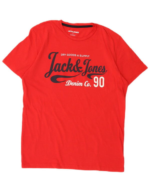 Jack & Jones T-Shirt Graphique Homme Rouge Moyen Coton