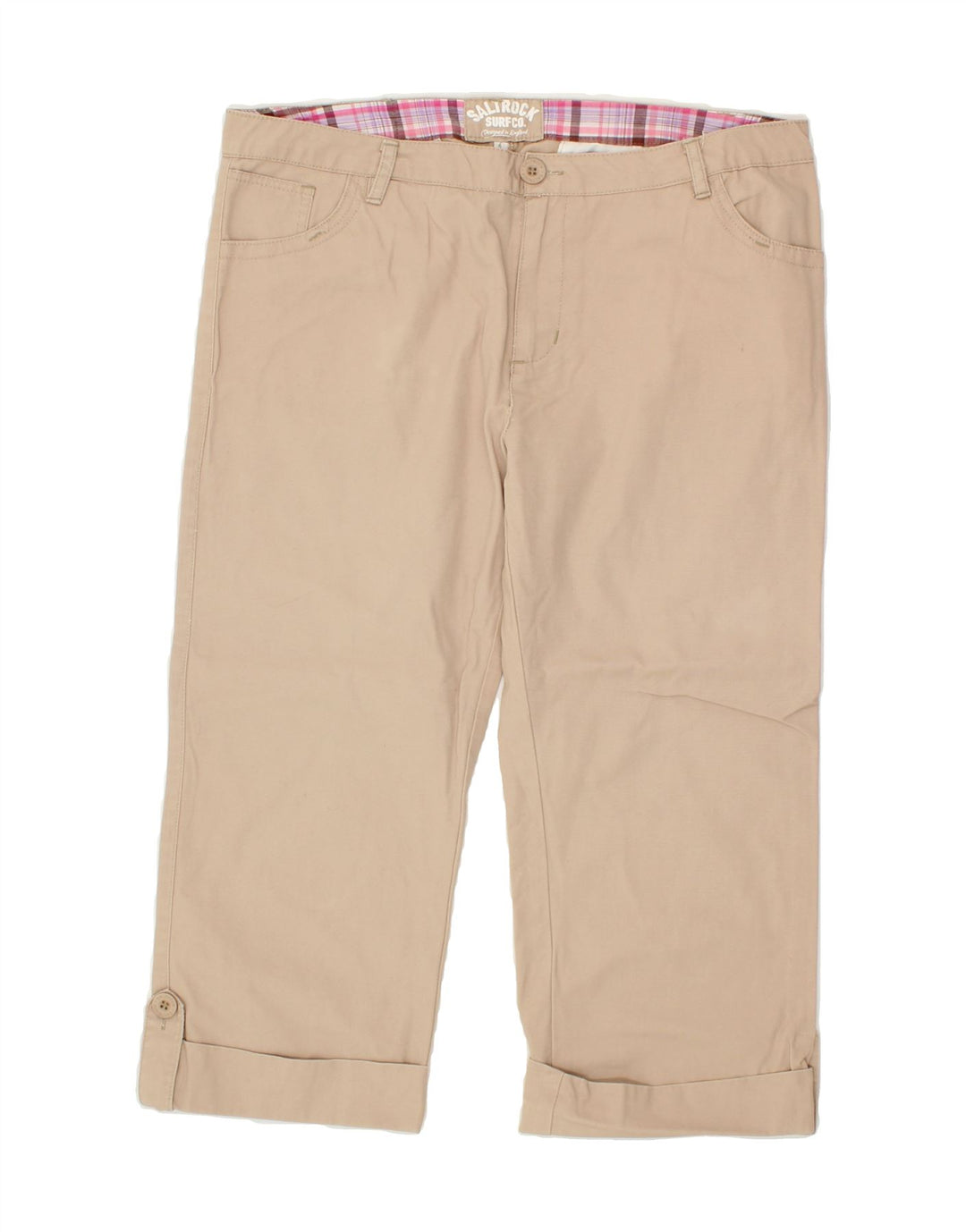 SALTROCK Womens Straight Capri Trousers W36 L21 Beige Cotton Vintage Saltrock and Second-Hand Saltrock from Messina Hembry 