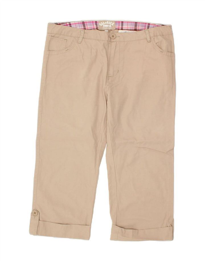 SALTROCK Womens Straight Capri Trousers W36 L21 Beige Cotton Vintage Saltrock and Second-Hand Saltrock from Messina Hembry 