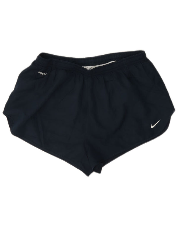 Nike Womens Sport Shorts UK 12 Medium Navy Blue Polyester