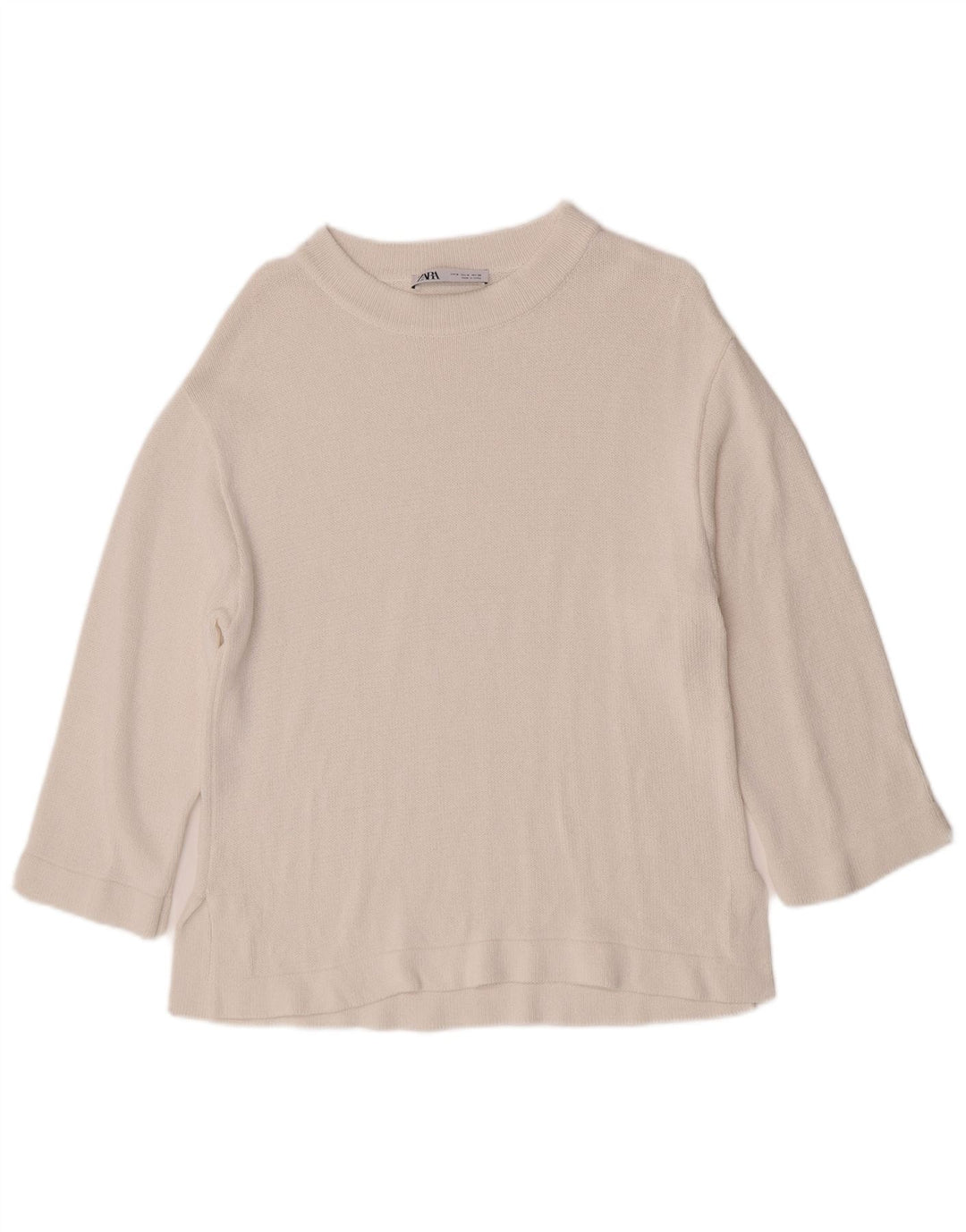 Zara Womens Boat Neck Jumper Sweater UK 14 Medium White