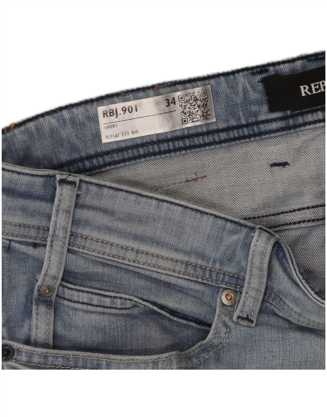REPLAY Herre Denim Shorts W24 Large Blue Cotton