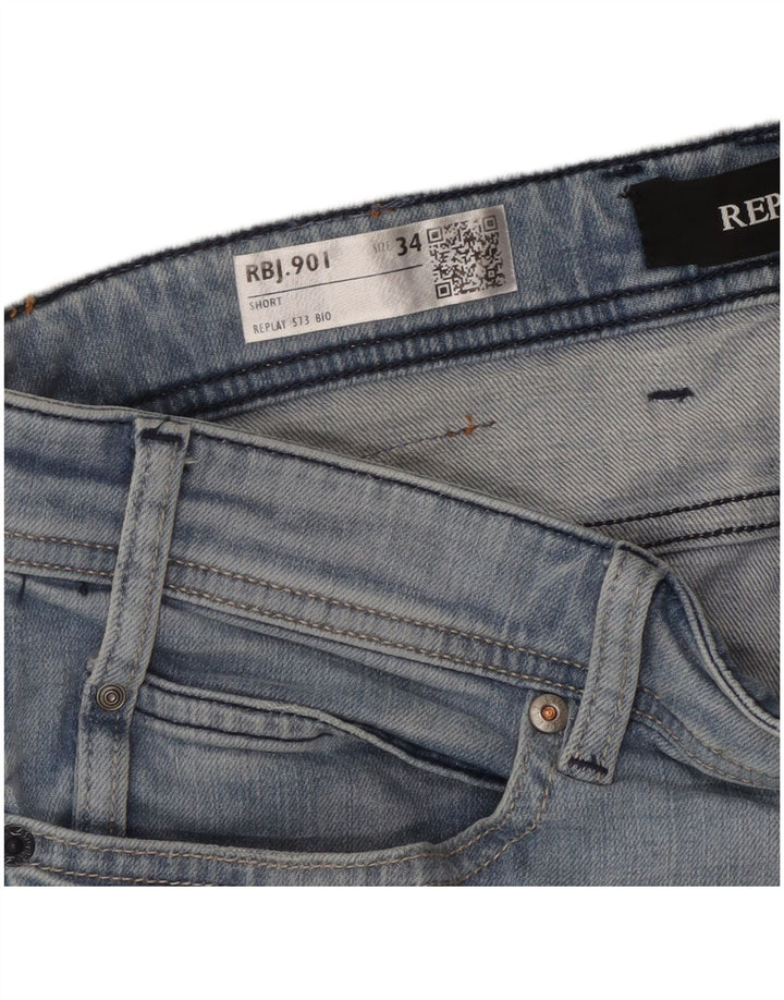 REPLAY Herre Denim Shorts W24 Large Blue Cotton
