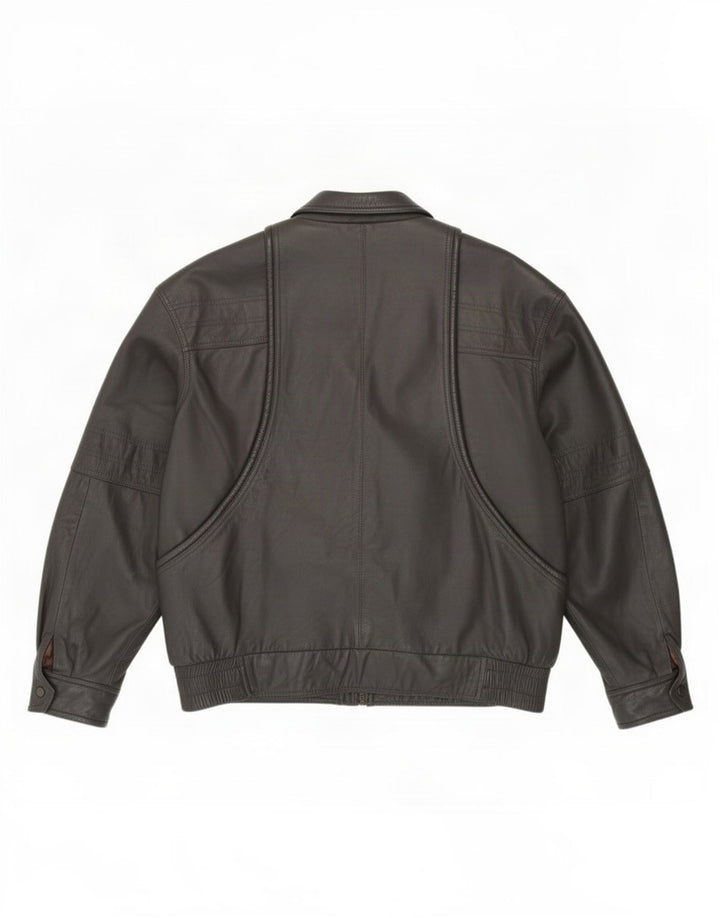 Jeffrey Brownleader Veste en cuir pour homme UK 40 Large Gris