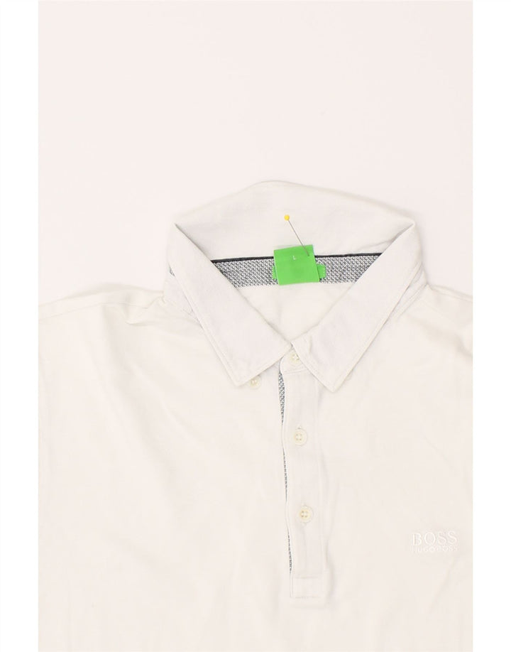 HUGO BOSS Mens Regular Fit Polo Shirt Large White
