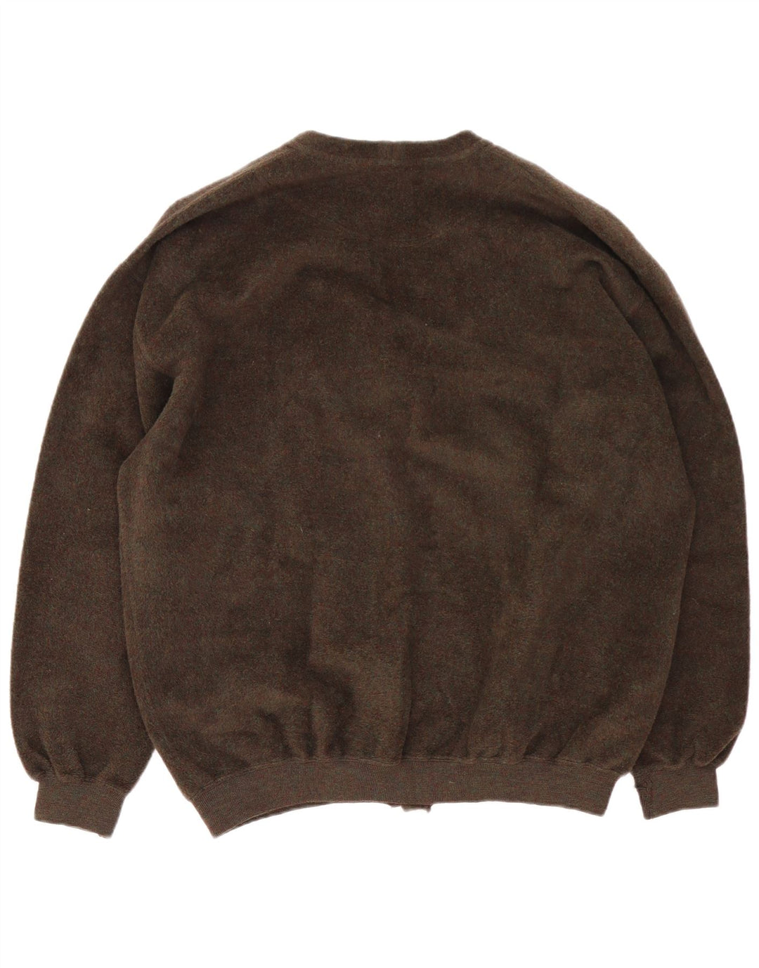 Webb&Scott Mens Cardigan Sweater XL Brown Virgin Wool