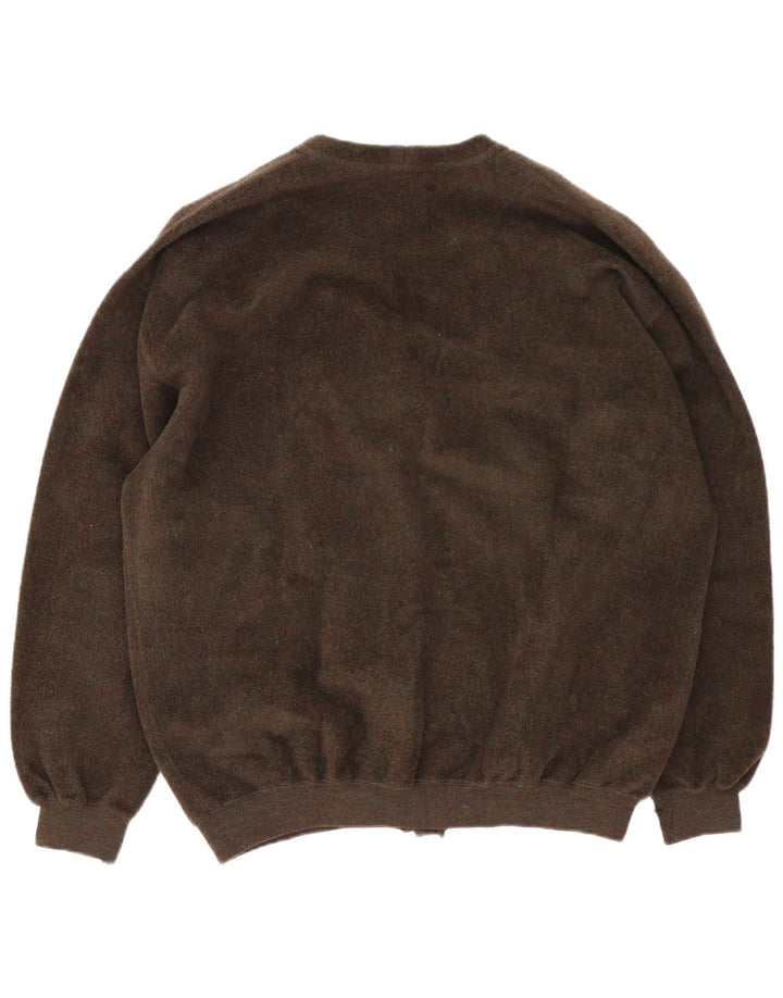 Webb&Scott Mens Cardigan Sweater XL Brown Virgin Wool