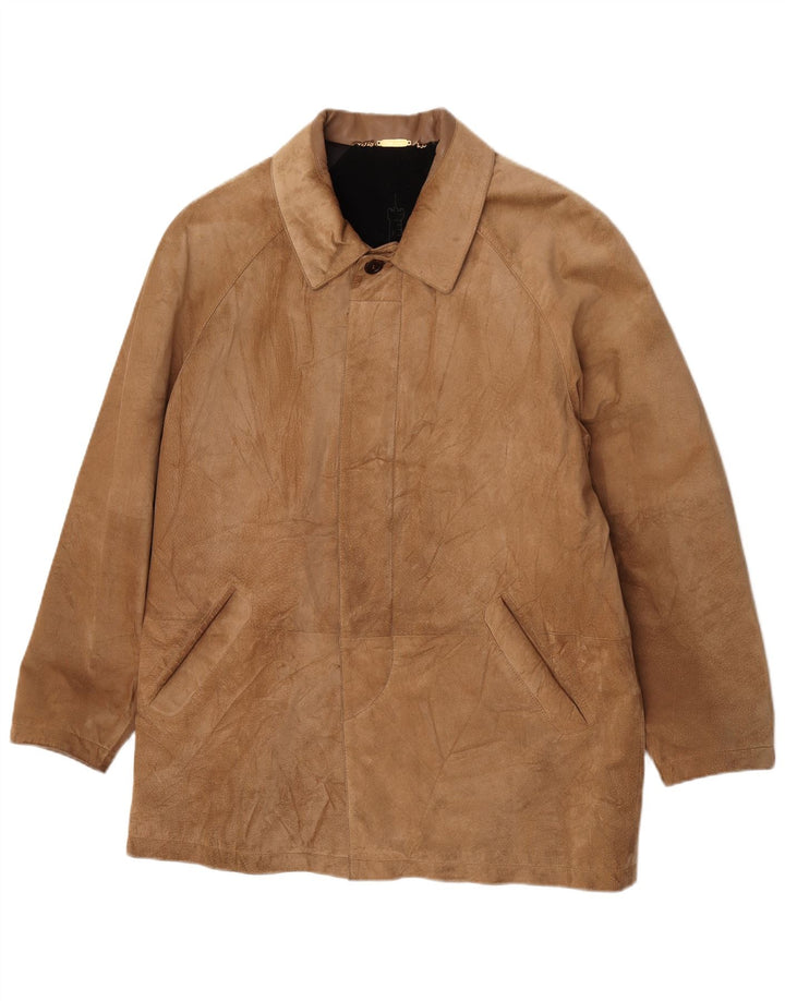 Torras Mens Suede Windbreaker Jacket IT 50 Large Brown