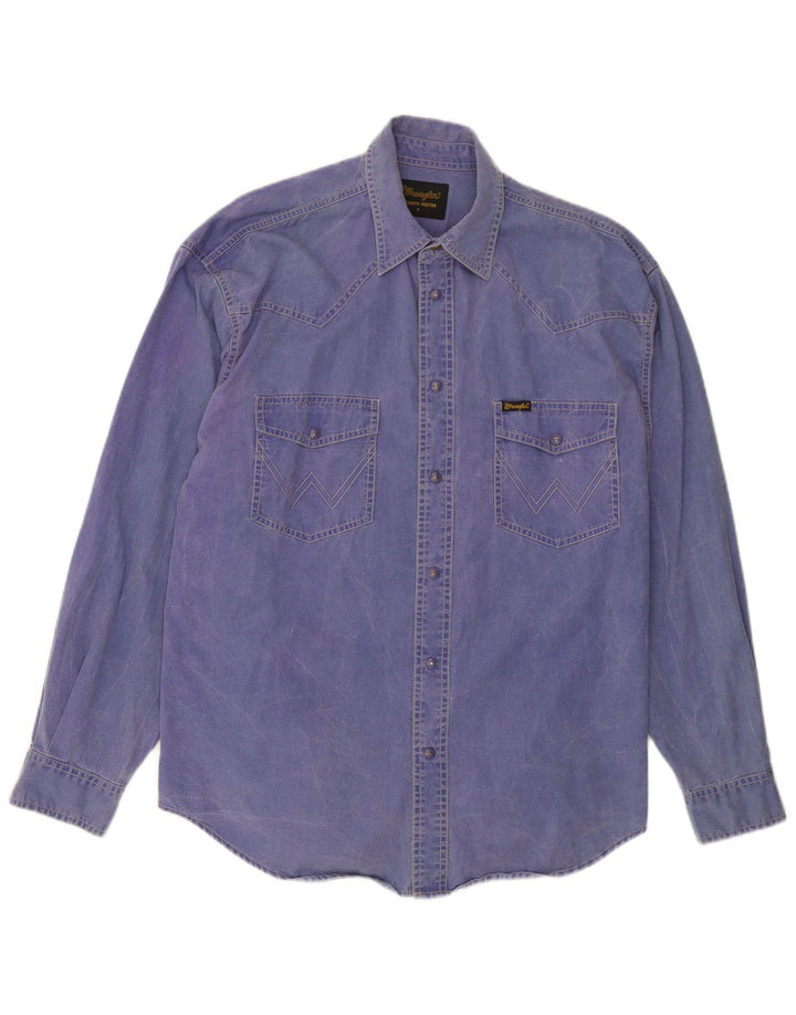 WRANGLER Herreskjorte Medium Blå Bomuld