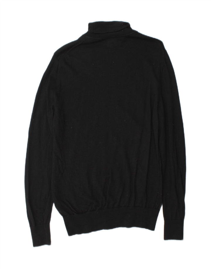John Lewis Mens Roll Neck Jumper Sweater Medium Black Wool
