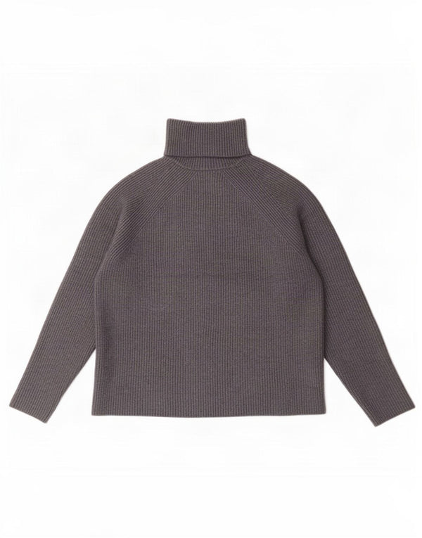 Marks & Spencer Suéter corto con cuello vuelto para mujer UK 40 Gris medio