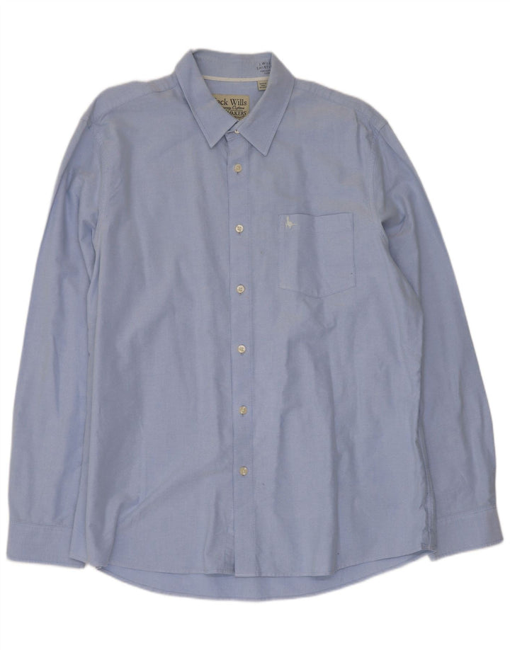 Camisa masculina Jack Wills XL azul algodão