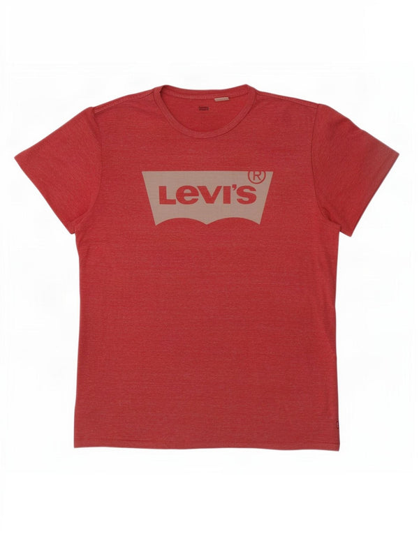 Levi's Tee-Shirt Graphique Homme Large Rouge Moucheté